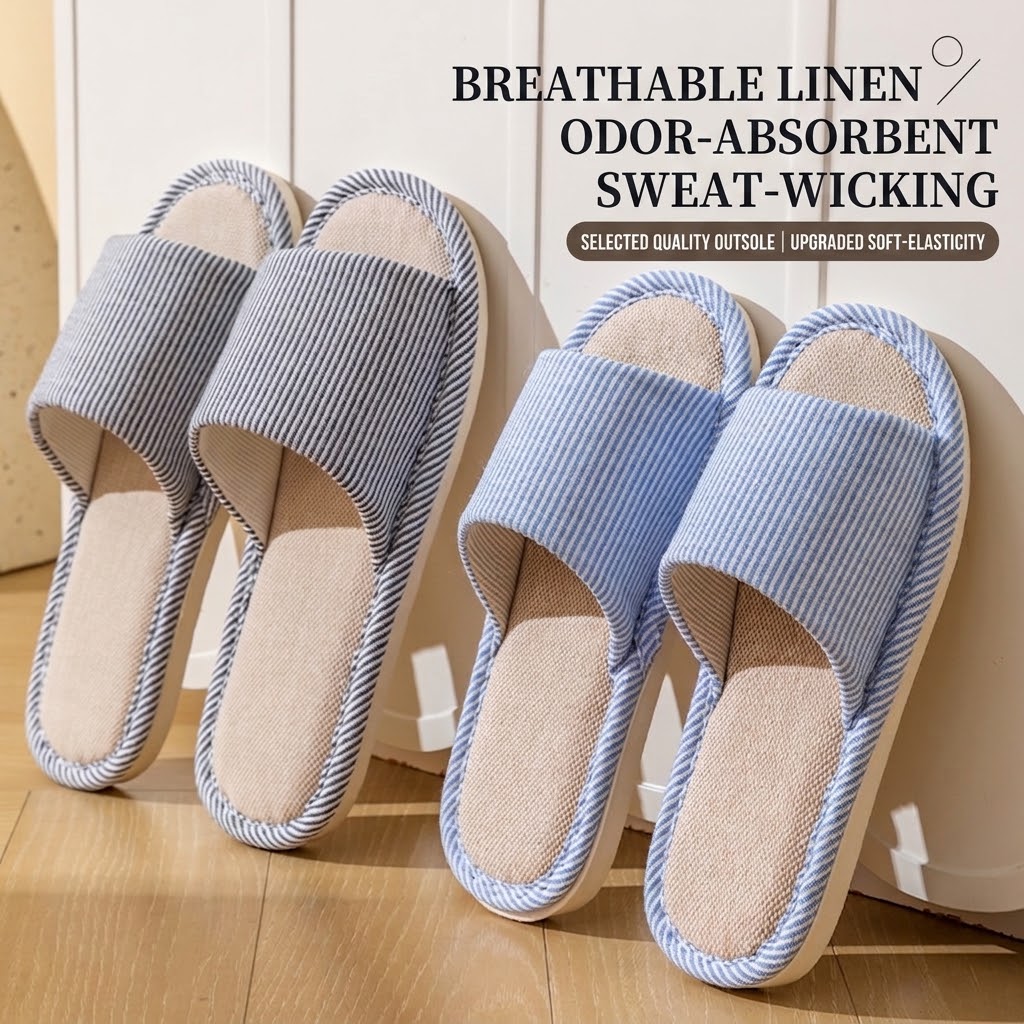 Oddychające lniane kapcie dams – Home Textile recenzja i cena